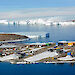 Aerial view of Mawson station.