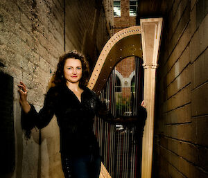 Alice Giles with harp