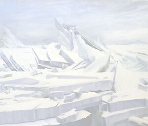 Drawing of icebergs called Homage to Caspar David Friedrich