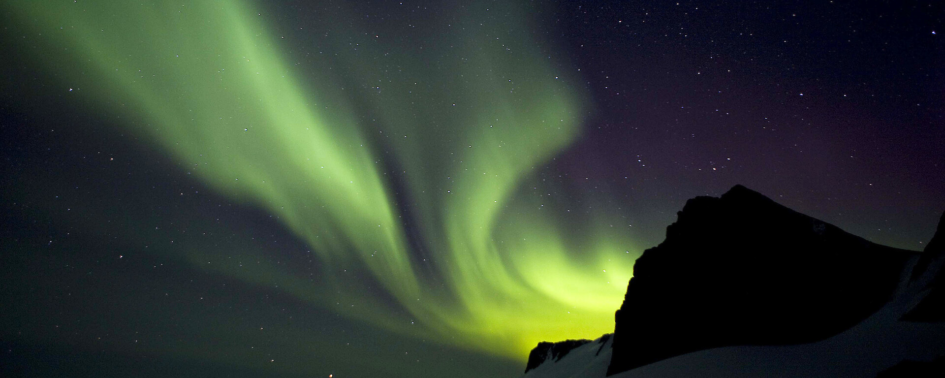 Swirling green aurora