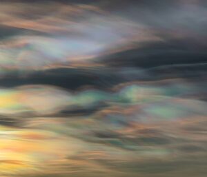 Iridescent clouds