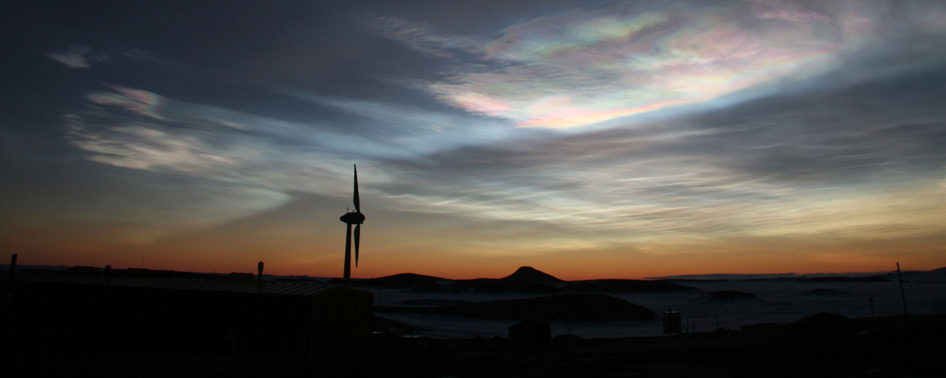 Nacreous clouds over Mawson station