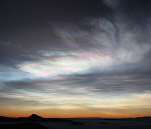 Wave-like rainbow clouds