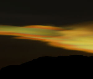 Night clouds visible in deep twilight