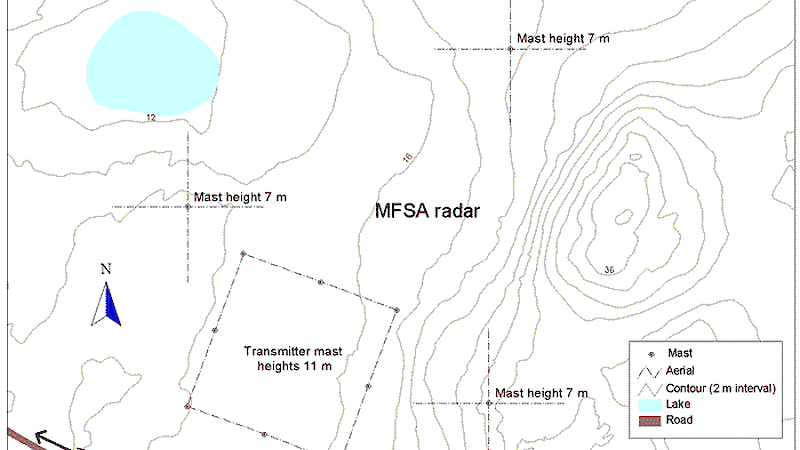 Antenna layout for the Davis MFSA radar