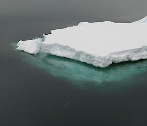 Ice floe backlit with blue ice submerged