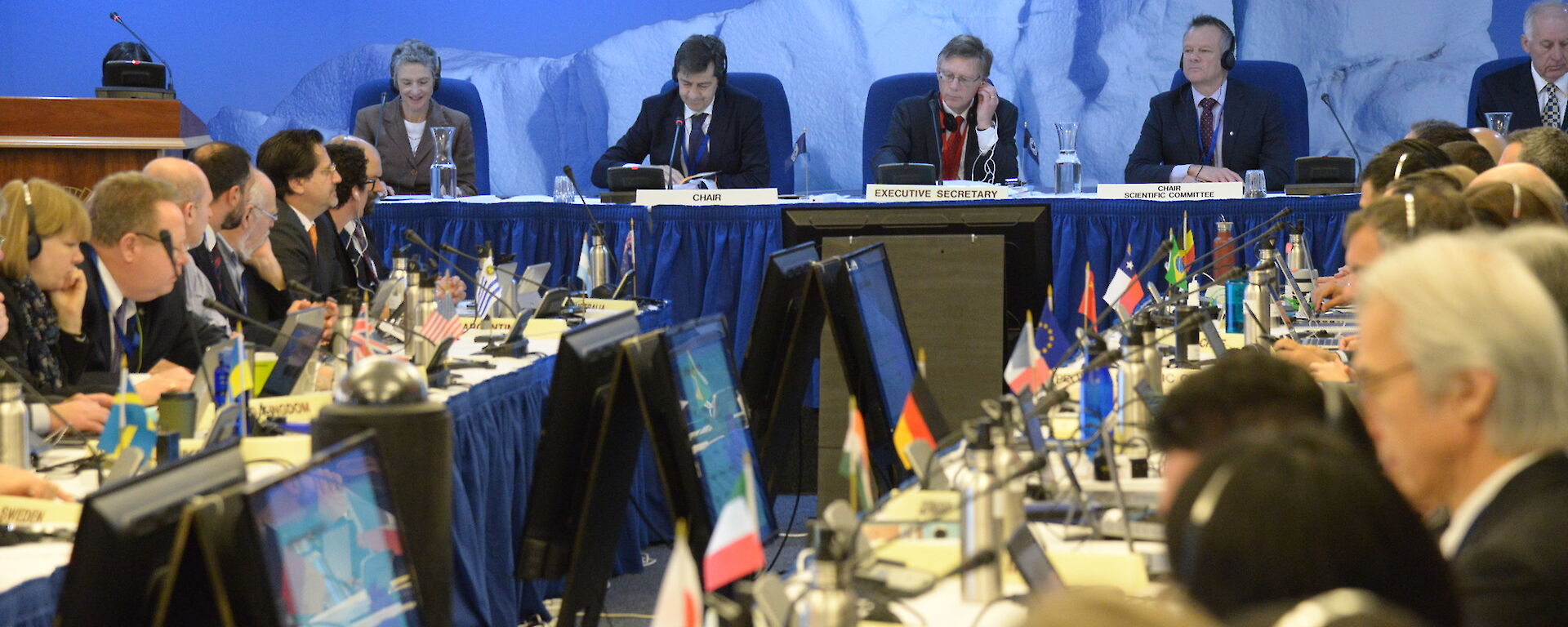 Delegates at a Commission for the Conservation of Antarctic Marine Living Resources (CCAMLR) meeting in Hobart in 2019.