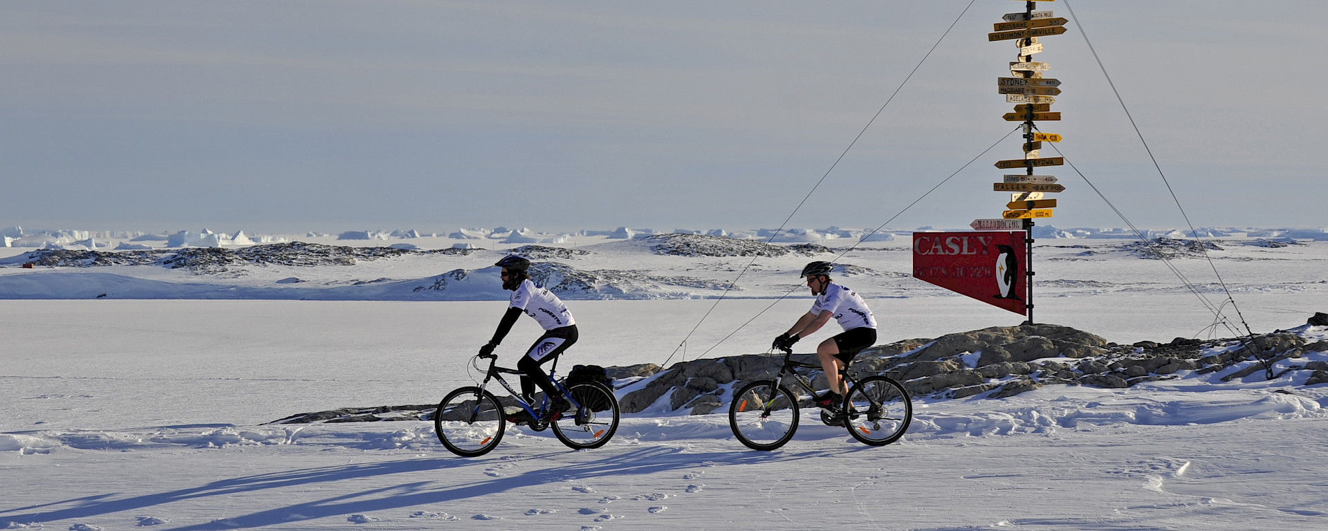 Casey expeditioners riding to work