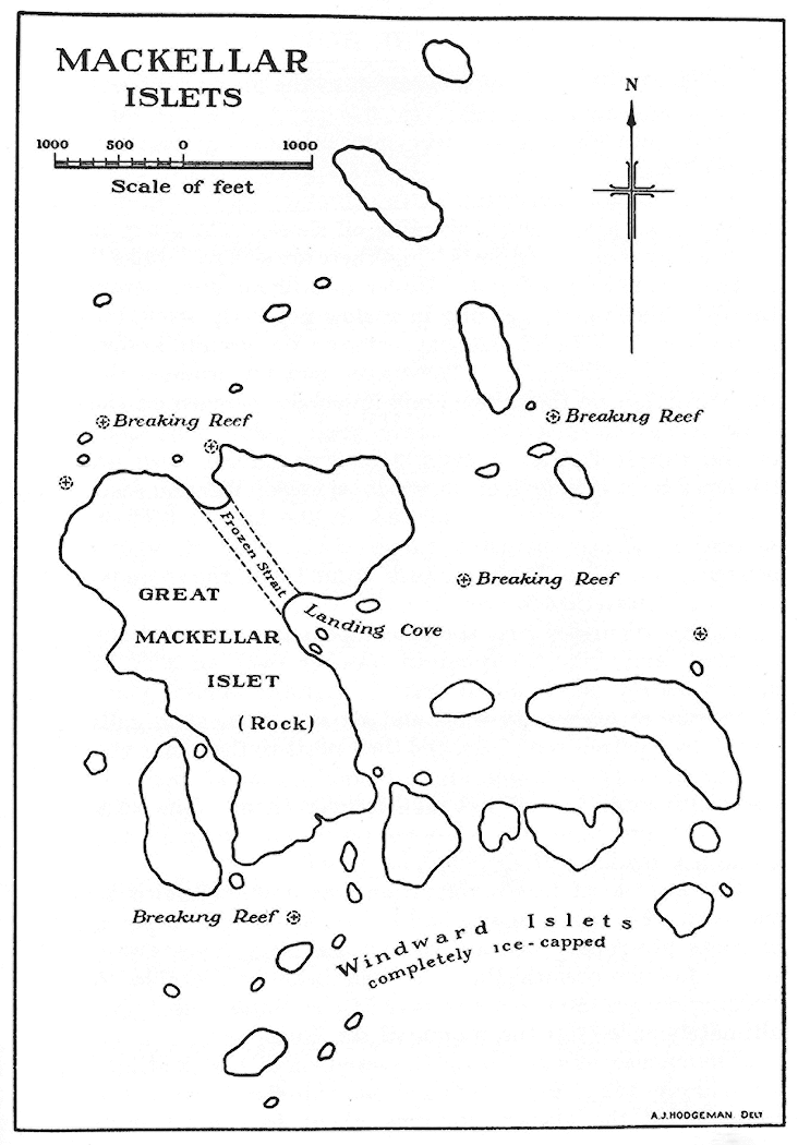 Map of the Mackellar Islets.