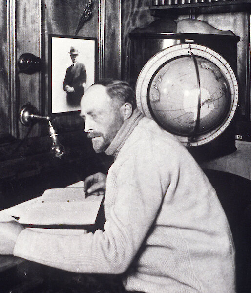 Sir Douglas Mawson in the Commander’s Cabin, Discovery