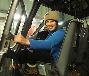 Dr Alison Kohout gets some helicopter safety training (Photo: Wendy Pyper)