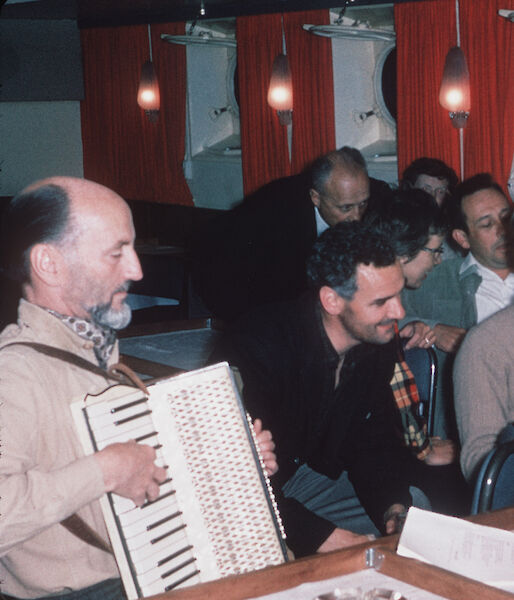 Phil Law playing accordian on Nella Dan, circa 1965