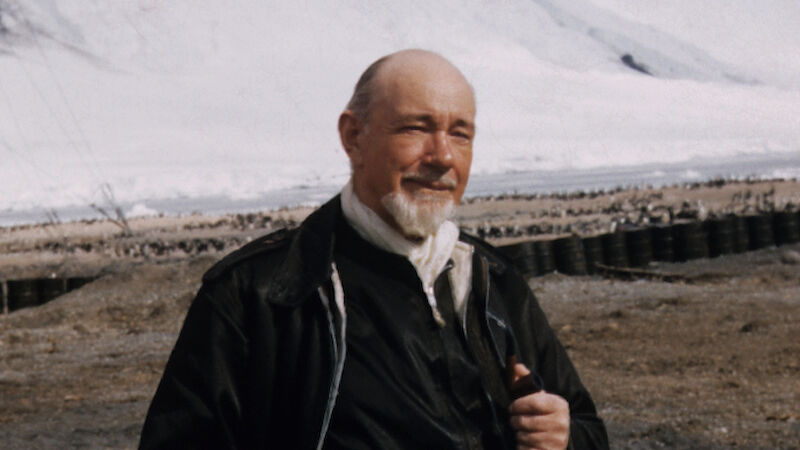 Sir George Hubert Wilkins stands in Antarctica