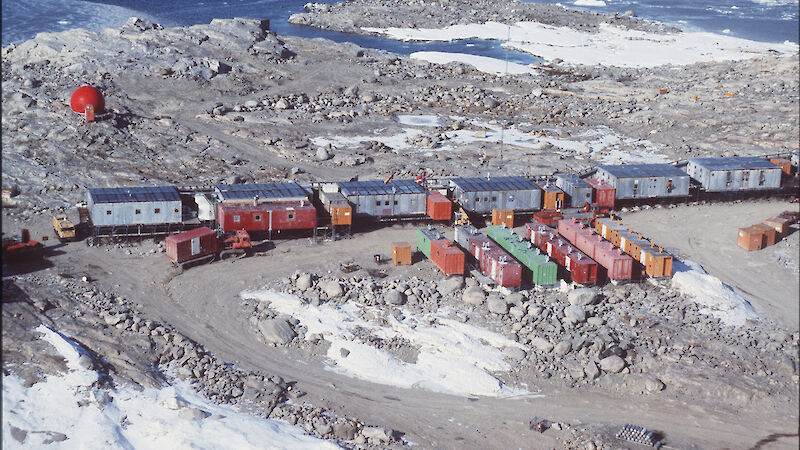 Long tunnel building on the rocky coastline