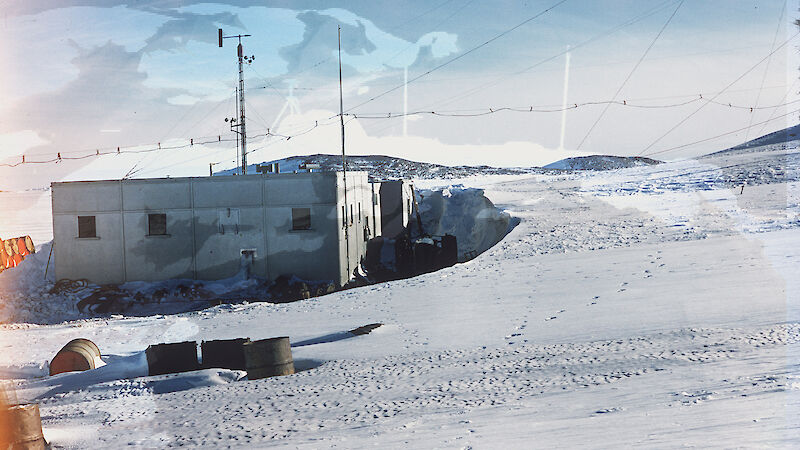 Snow drift at Davis 1957