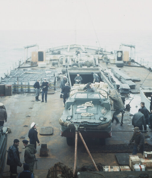 LST 3501 / HMAS Labuan in the Southern Ocean 1950