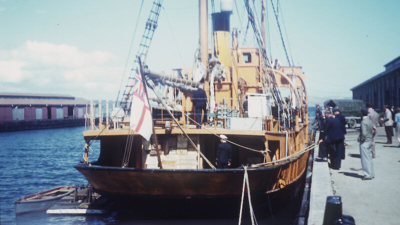 Wyatt Earp at Elizabeth Street pier, Hobart 1947