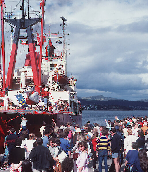 Departure of Nella Dan from Princess Wharf, 1972