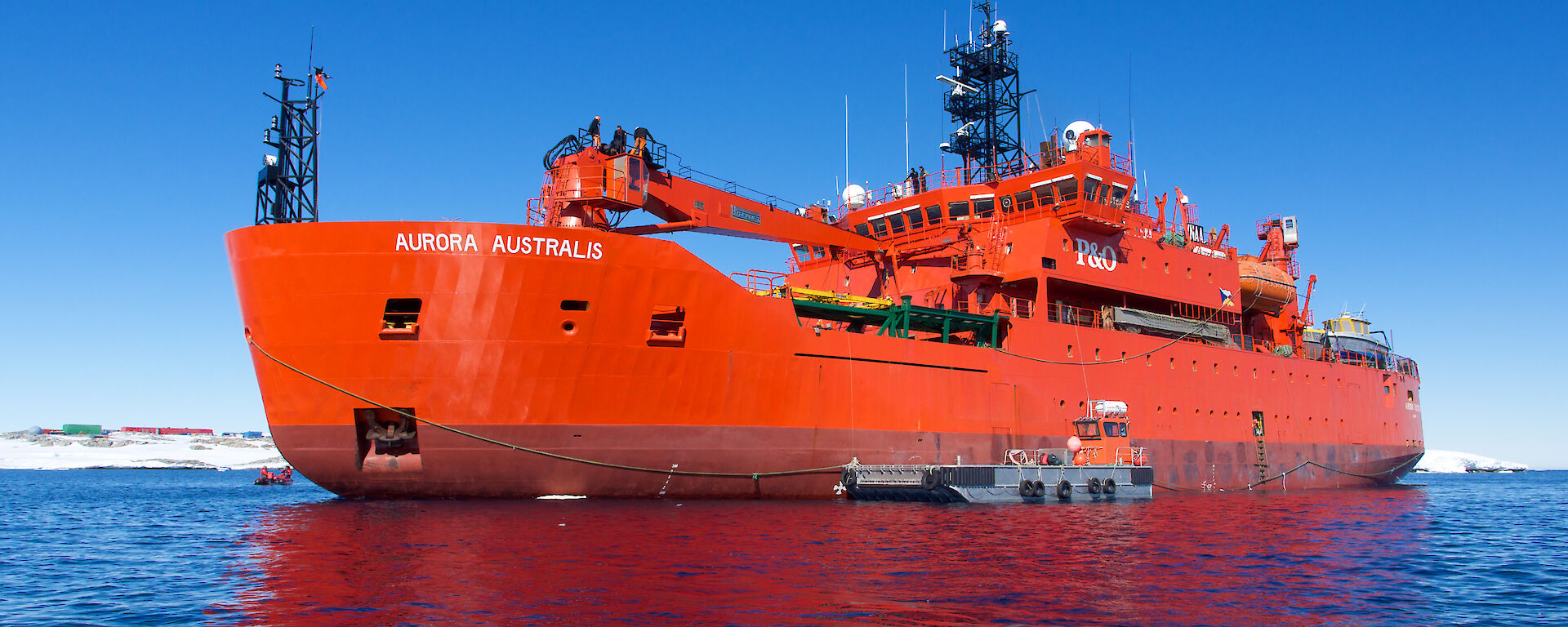 Aurora Australis moored during resupply at Casey station