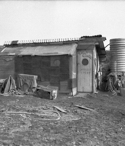 Power supply hut for radio operations.