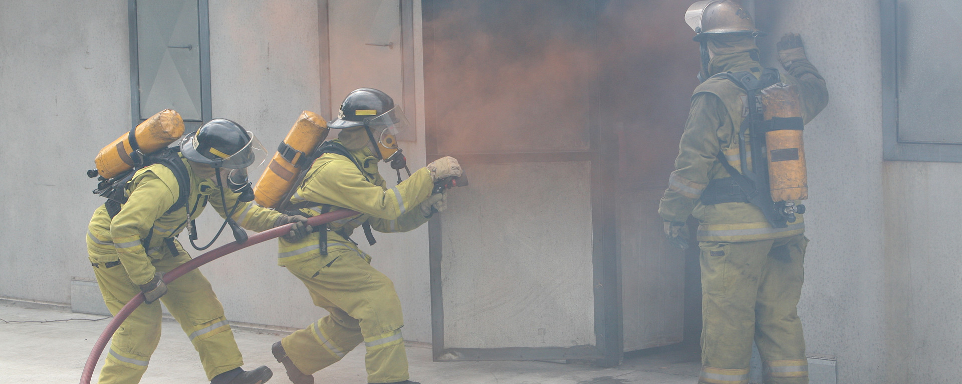 Macquarie Island expeditioners attending fire training in Hobart