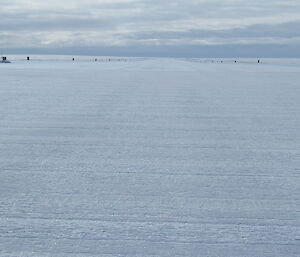 A landscape view of Wilkins Runway on an overcast day