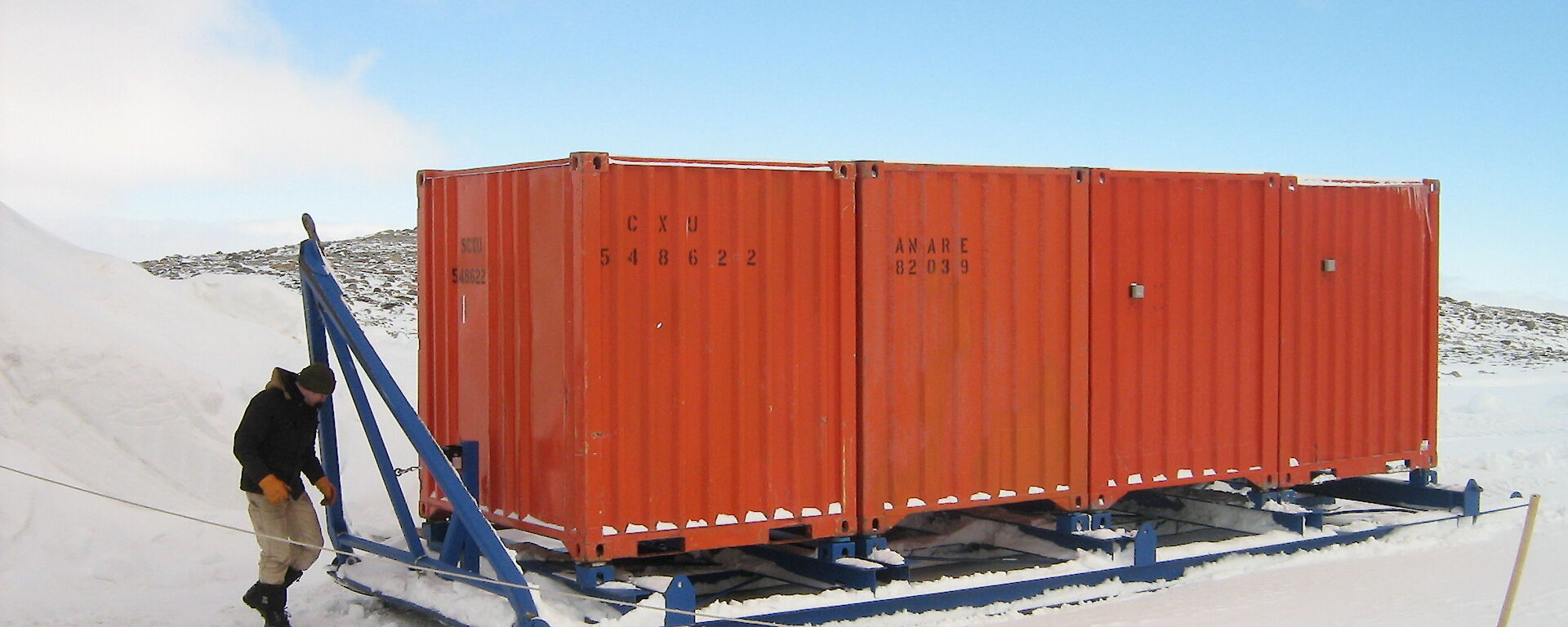 Equipment containers on sled