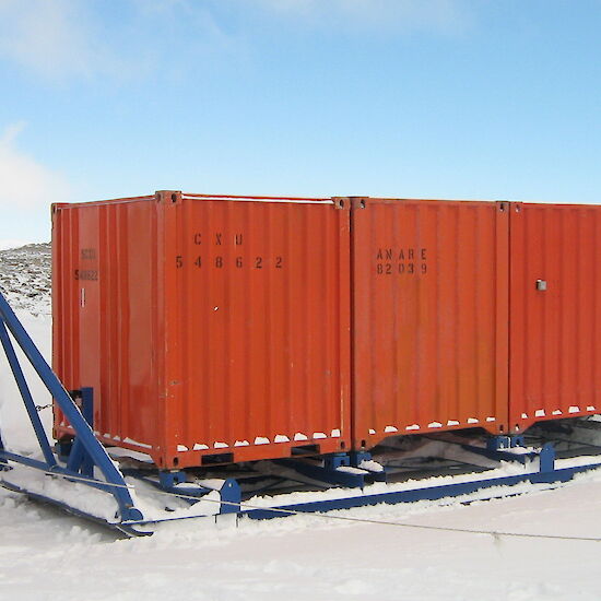 Equipment containers on sled