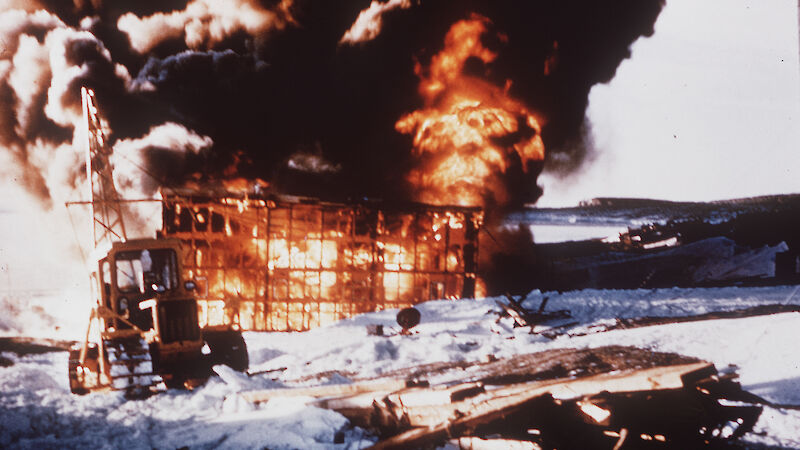 Mawson powerhouse on fire