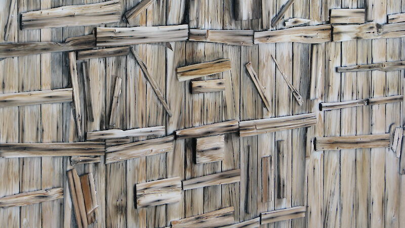 Weathered wood of hut