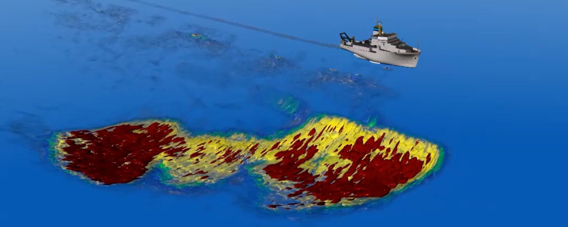 A 3D model of a live krill swarm 400 metres long, 200 metres wide, and 100 metres deep