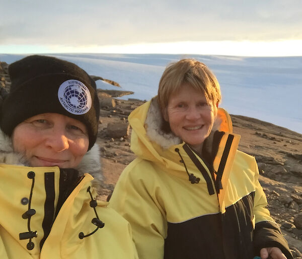 Jane Allen and Jesse Blackadder in Antarctica