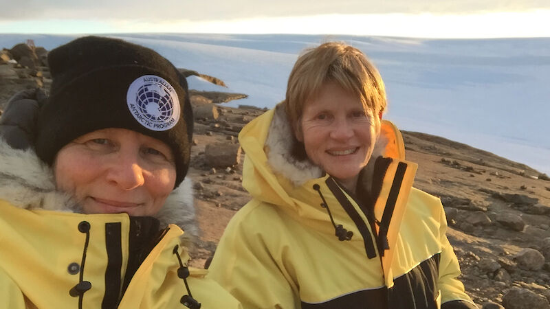 Jane Allen and Jesse Blackadder in Antarctica