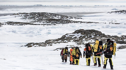Expeditioners in Antarctica