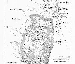 Map of north Macquarie Island