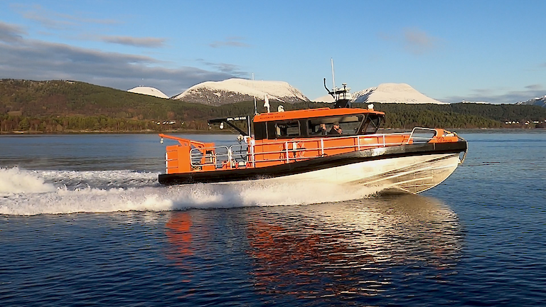 The Nuyina’s science tender undergoing sea trials in Norway.