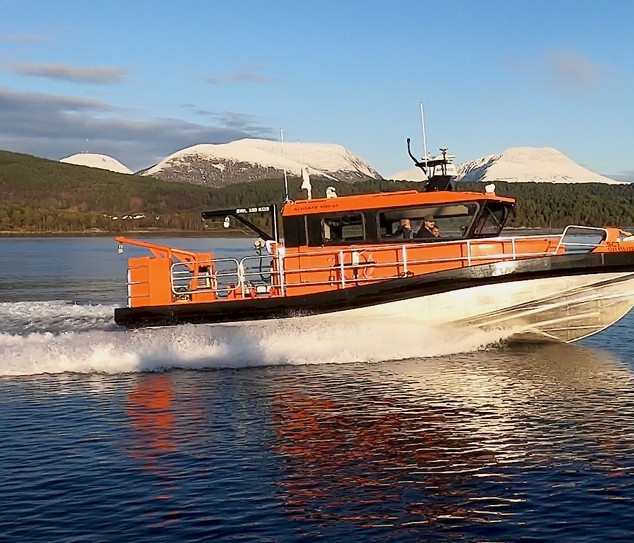 The Nuyina’s science tender undergoing sea trials in Norway.