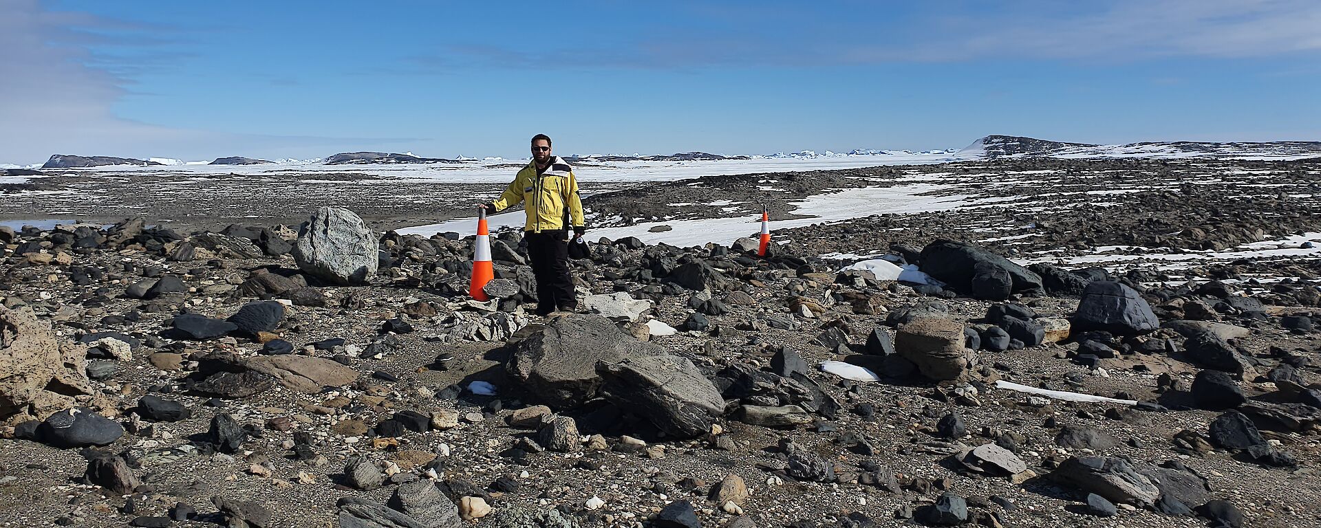 Man standing on a rock surface