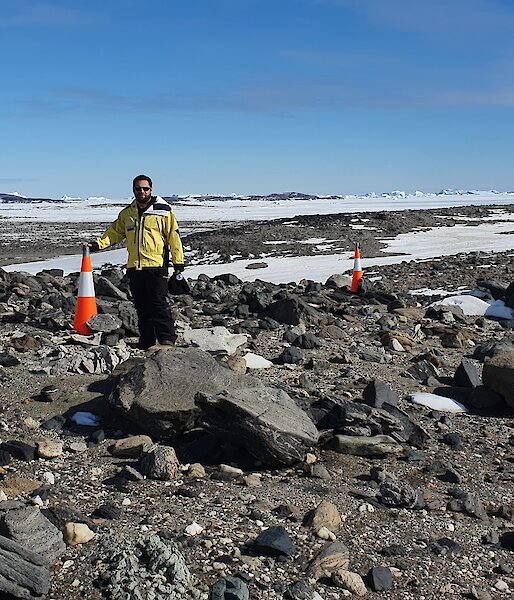 Man standing on a rock surface