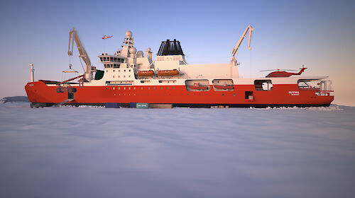 Graphic of RSV Nuyina in pack ice