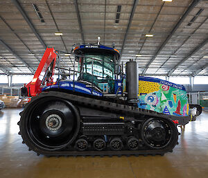 Vibrant artwork on a new Antarctic tractor