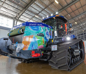 Vibrant artwork on a new Antarctic tractor