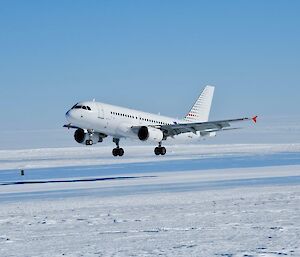 Airbus A319-coming in to land at Wilkins Aerodrome