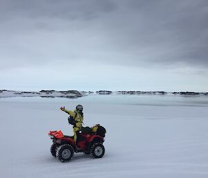 Marissa on a quad on the ice