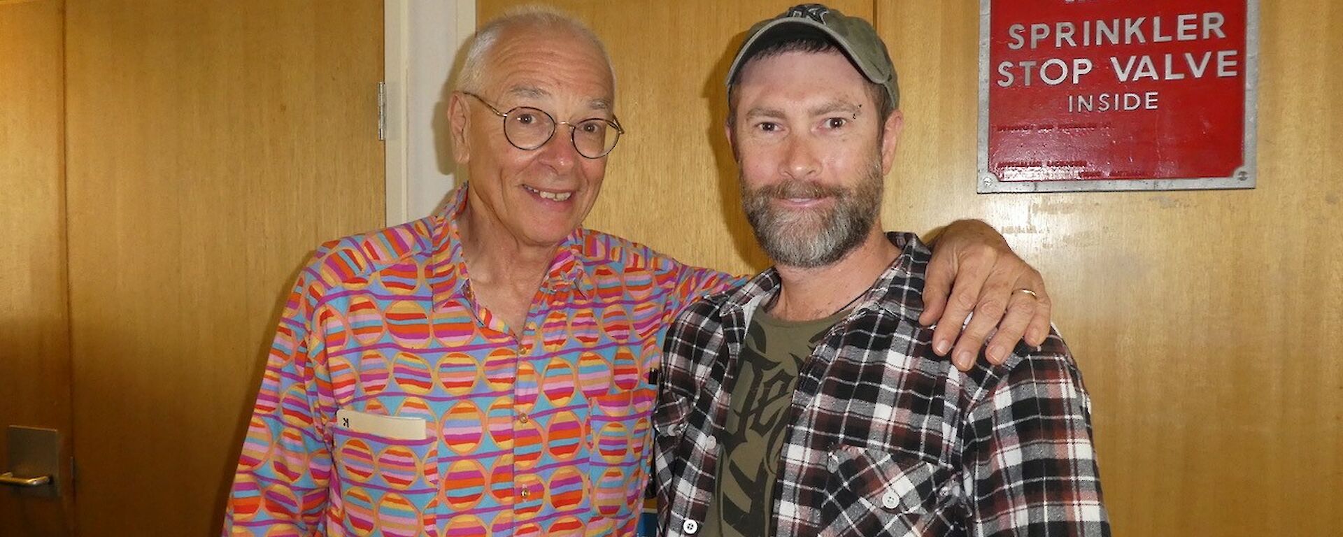 Craig and Dr Karl in the Red Shed
