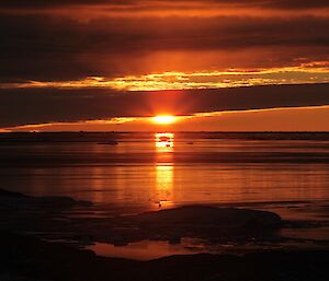 Spectacular sunset over Newcomb Bay