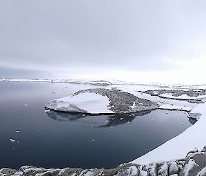 Panarama of Newcomb Bay with Casey on the right