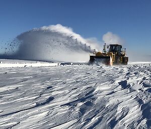 A snow blower clearing snow at Wilkins Aerodrome