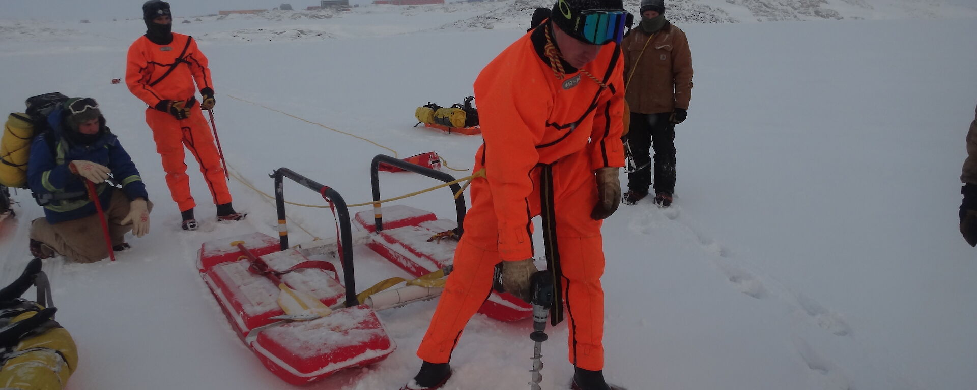 Sea Ice Training (L-R Jason, Aaron, Ben and Garvan)