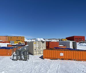 Containers at Casey ready for inspection